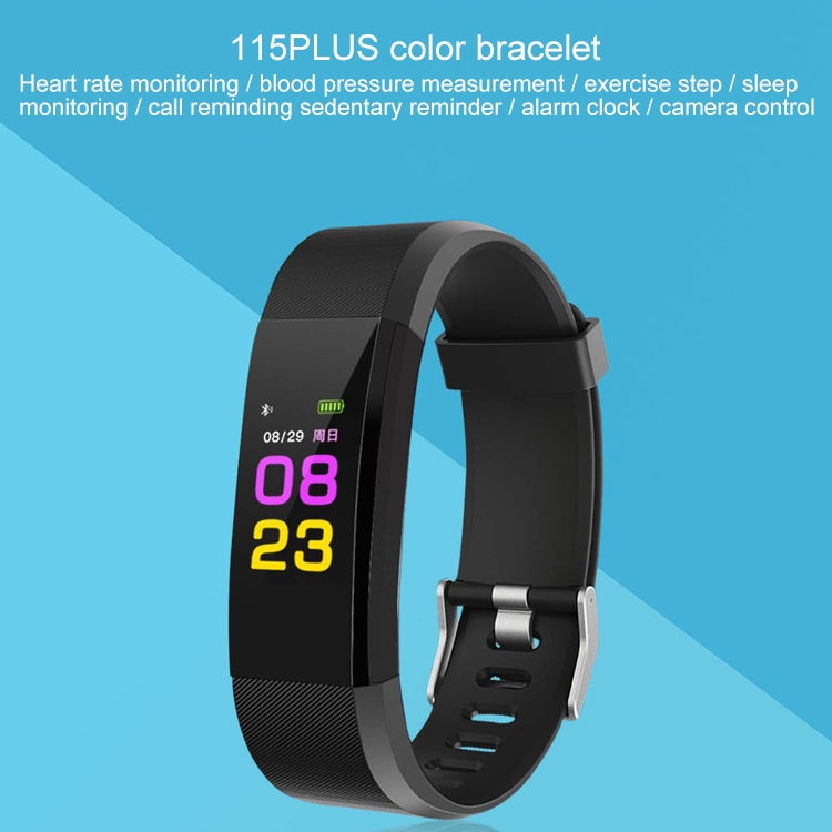 115Plus 0.96 inches OLED Color Screen Smart Bracelet,Support Call Reminder /Heart Rate Monitoring /Blood Pressure Monitoring /Sleep Monitoring /Sedentary Remind(Blue) - Smart Wear by buy2fix | Online Shopping UK | buy2fix