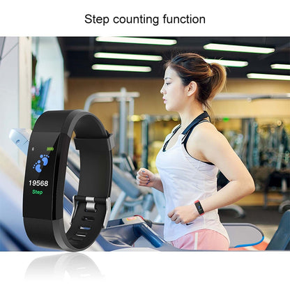 115Plus 0.96 inches OLED Color Screen Smart Bracelet,Support Call Reminder /Heart Rate Monitoring /Blood Pressure Monitoring /Sleep Monitoring /Sedentary Remind(Blue) - Smart Wear by buy2fix | Online Shopping UK | buy2fix