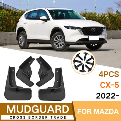 For Mazda CX-5 2022 4pcs/Set Car Auto Soft Plastic Splash Flaps Fender Guard - Mudguards by buy2fix | Online Shopping UK | buy2fix