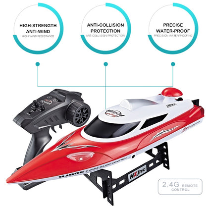 HongXunJie HJ806 2.4Ghz Water Cooling High Speed Racing Boats with Remote Controller, Auto Flip Function, 200m Control Distance(Red) - RC Boats by buy2fix | Online Shopping UK | buy2fix