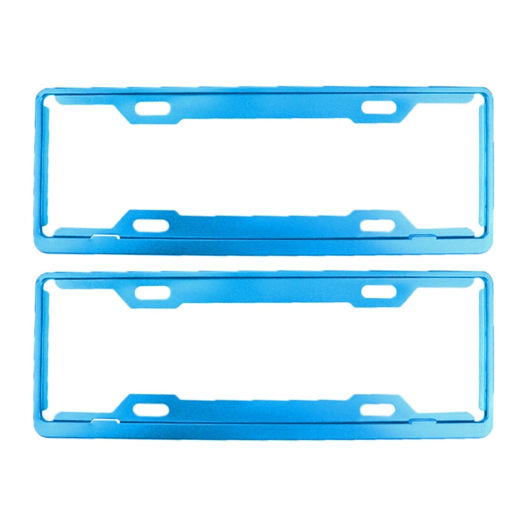 2 PCS Car License Plate Frames Car Styling License Plate Frame Aluminum Alloy Universal License Plate Holder Car Accessories(Blue) - License Plate Covers & Frames by buy2fix | Online Shopping UK | buy2fix