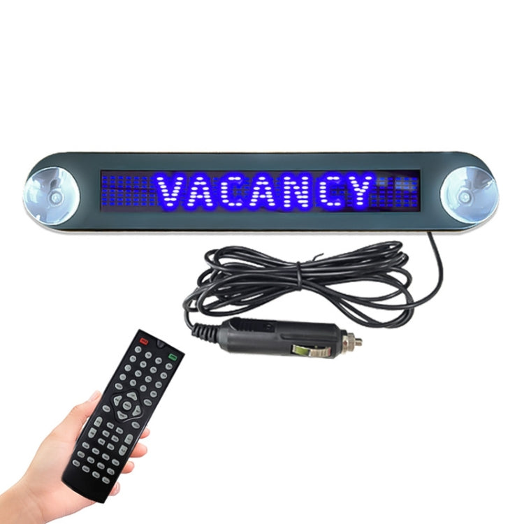 DC 12V Car LED Programmable Showcase Message Sign Scrolling Display Lighting Board with Remote Control(Blue Light) - In Car by buy2fix | Online Shopping UK | buy2fix