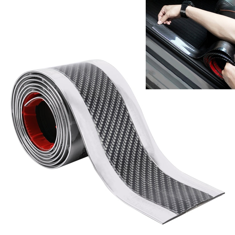 Universal Electroplate Carbon Fibre Car Door Threshold Decoration Strip Decorative Sticker, Size : 5CM x 2M (Silver) - Decorative Strip by buy2fix | Online Shopping UK | buy2fix