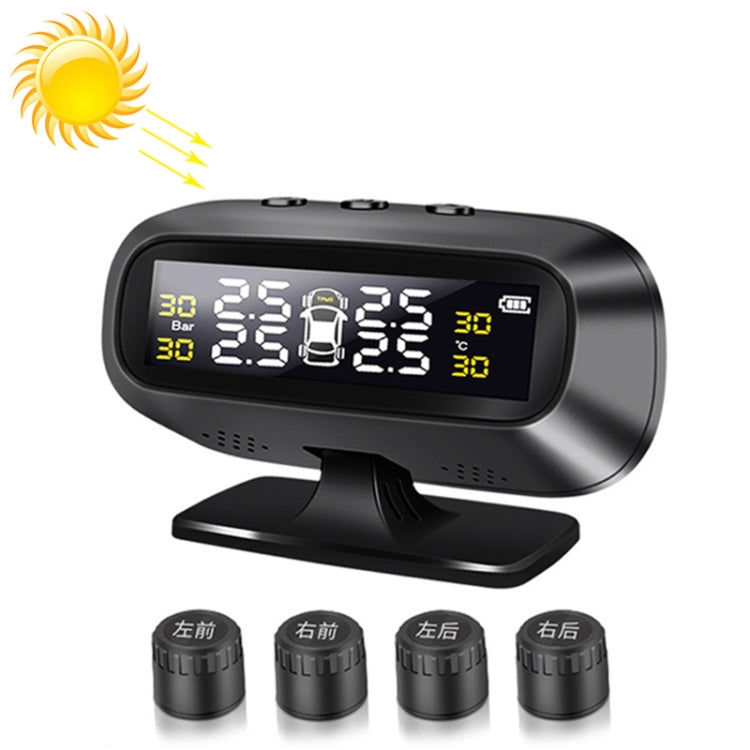 Universal Car Wireless Solar Energy TPMS Tire Pressure Alarm System External Tire Monitor - In Car by buy2fix | Online Shopping UK | buy2fix