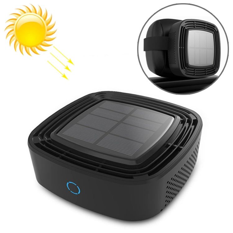 XJ-005 Car / Household Solar Energy Smart Touch Control Air Purifier Negative Ions Air Cleaner(Black) - In Car by buy2fix | Online Shopping UK | buy2fix