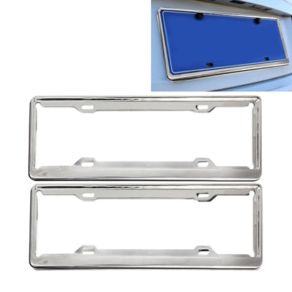 2 PCS  Stainless Steel License Plate Frame Car License Plate Frame Holder - License Plate Covers & Frames by buy2fix | Online Shopping UK | buy2fix