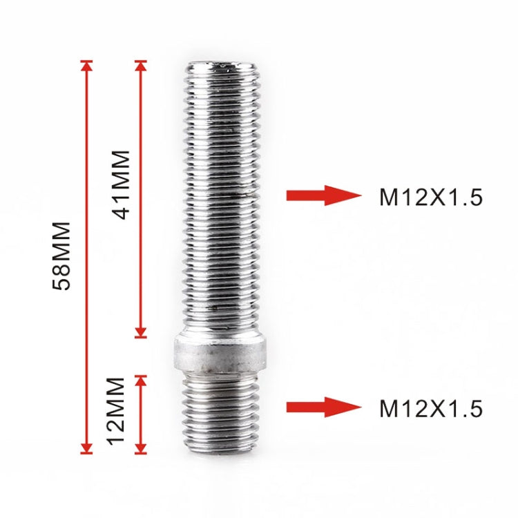 20 PCS 5.8cm Universal Car Modification Extended Wheels Stud Conversion M12x1.5 to M12x1.5 Screw Adapter LN032 LN033 LN044 - In Car by buy2fix | Online Shopping UK | buy2fix