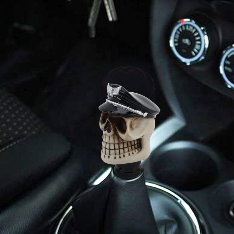 Universal Skull with A Hat Shape Car Gear Shift Knob Modified Car Gear Shift Knob Auto Transmission Shift Lever Knob Resin Gear Knobs - Shift Knob by buy2fix | Online Shopping UK | buy2fix