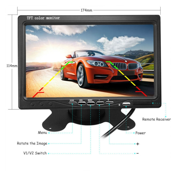 PZ-607  Vehicle Truck Backup Camera and Monitor Infrared Night Vision Rear View Camera with 7 inch HD Monitor - In Car by buy2fix | Online Shopping UK | buy2fix