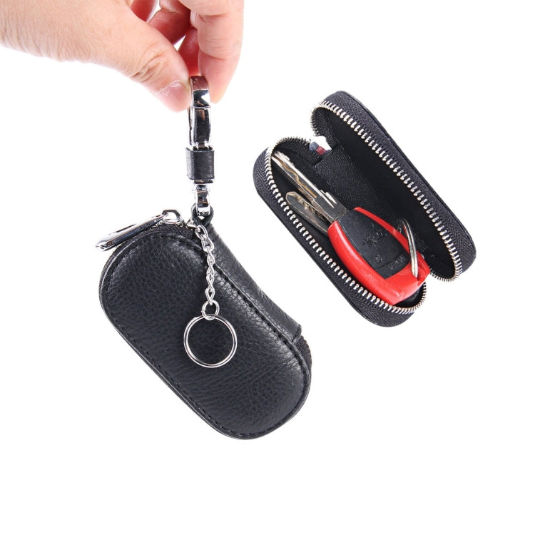 Universal Pure Cow Leather Waist Hanging Zipper Wallets Key Holder Bag (No Include Key) - Car Key Cases by buy2fix | Online Shopping UK | buy2fix