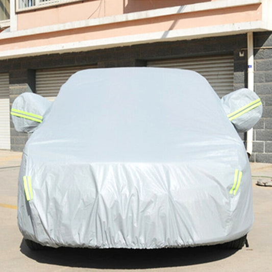 PVC Anti-Dust Sunproof Hatchback Car Cover with Warning Strips, Fits Cars up to 4.5m 177 inch Length - PE Material by buy2fix | Online Shopping UK | buy2fix