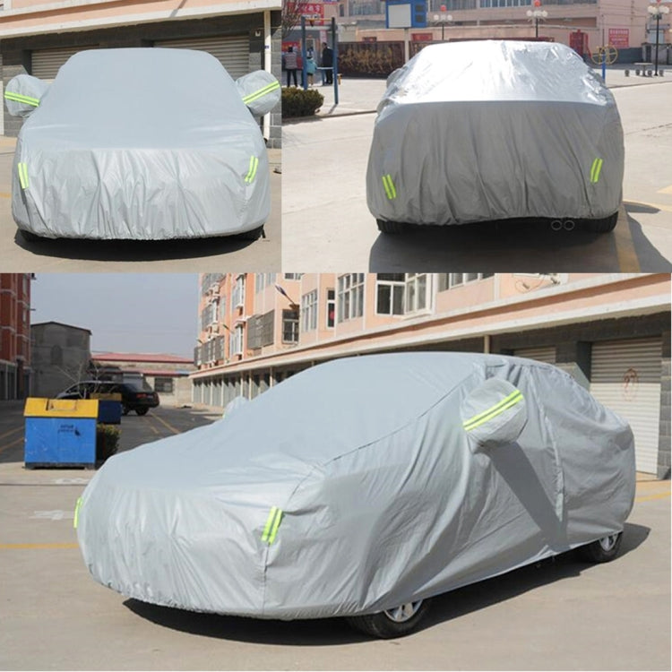 PVC Anti-Dust Sunproof Hatchback Car Cover with Warning Strips, Fits Cars up to 4.5m 177 inch Length - PE Material by buy2fix | Online Shopping UK | buy2fix