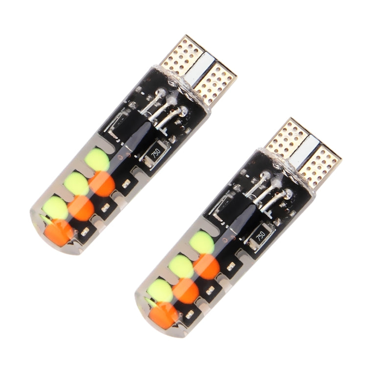 2 PCS W5W 194 T10 Multi Colors COB 12 SMD RGB LED Bulbs with Remote Control Wedge Side Lights License Plate Lamp, DC 12V - Clearance Lights by buy2fix | Online Shopping UK | buy2fix