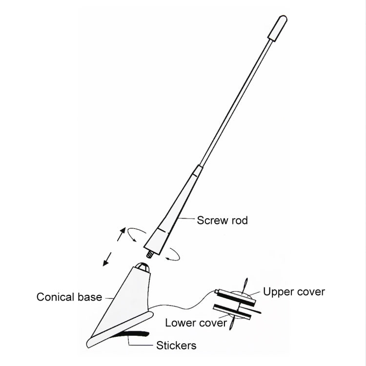 PS-08 Long Modified Car Antenna Aerial 47cm (White) - Aerials by buy2fix | Online Shopping UK | buy2fix