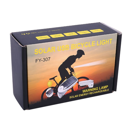 3W 240LM USB Solar Energy Motorcycle / Bicycle Front Light (White) - Headlights by buy2fix | Online Shopping UK | buy2fix