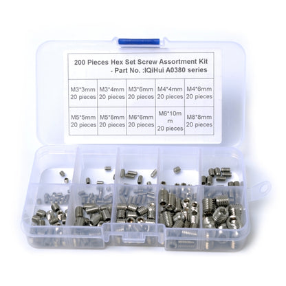 200 PCS Car 304 Stainless Steel Concave Head Hexagon Socket Screws Assortment Kit - In Car by buy2fix | Online Shopping UK | buy2fix