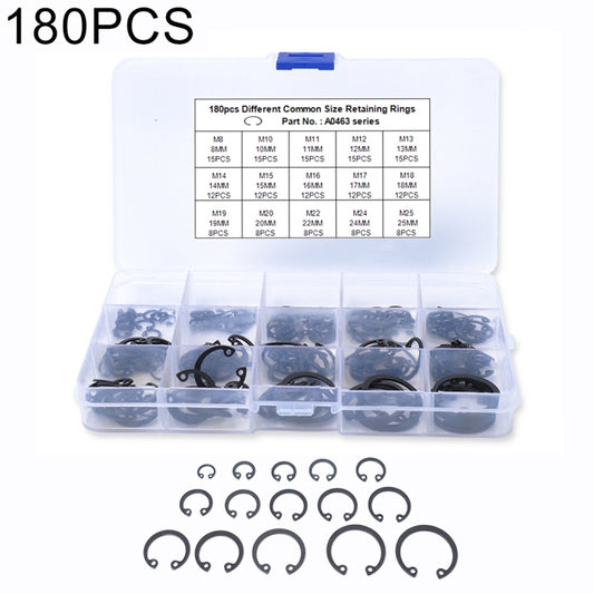 180 PCS Car C Shape Circlip Snap Ring Assortment Retaining Rings - In Car by buy2fix | Online Shopping UK | buy2fix