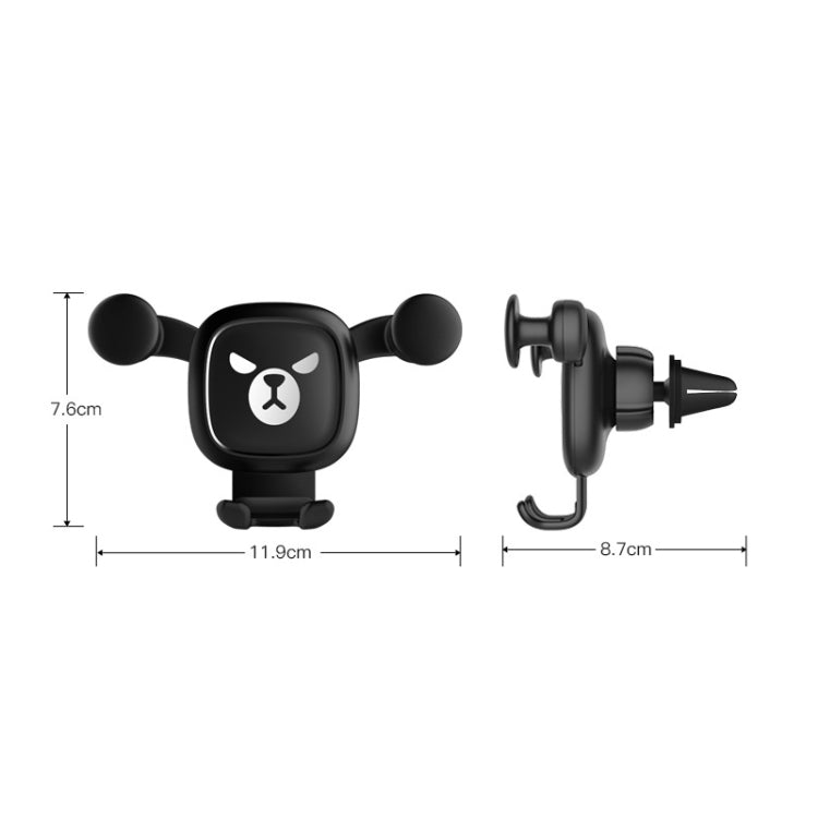 Big Eyes Pattern Gravity Cartoon Air Vent Car Mount Phone Holder(Silver) - Car Holders by buy2fix | Online Shopping UK | buy2fix