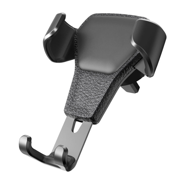 Litchi Texture Gravity Car Mount Phone Holder (Black) - Car Holders by buy2fix | Online Shopping UK | buy2fix