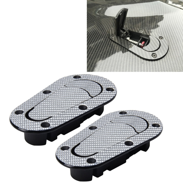 A Pair Car Carbon Fiber Cover Lock Modified Hood Lock General Racing Car Cover Lock - In Car by buy2fix | Online Shopping UK | buy2fix