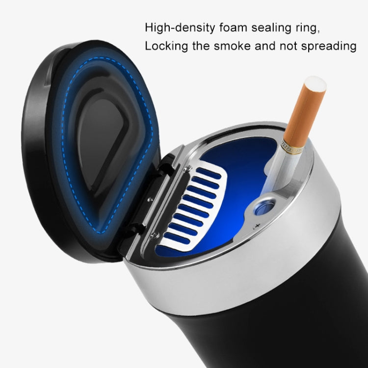 Multi-function Portable Creative LED Car Cigarette Ash Tray Ashtray with Clock(Silver) - Ashtrays by buy2fix | Online Shopping UK | buy2fix