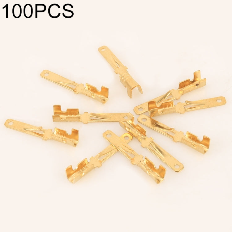 100 PCS 2.8mm Terminal Male Speaker Cable Spade Plug Connector Gold Plated Copper Speaker Cable - In Car by buy2fix | Online Shopping UK | buy2fix