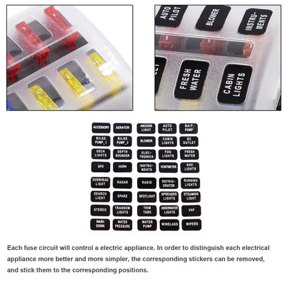 1 in 8 Out Fuse Box Screw Terminal Section Fuse Holder Kits with LED Warning Indicator for Auto Car Truck Boat - In Car by buy2fix | Online Shopping UK | buy2fix