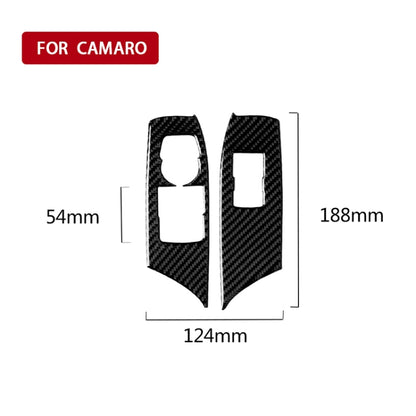 2 in 1 Car Carbon Fiber Window Lift Panel Decorative Sticker for Chevrolet Camaro 2017-2019, Left Drive -  by buy2fix | Online Shopping UK | buy2fix