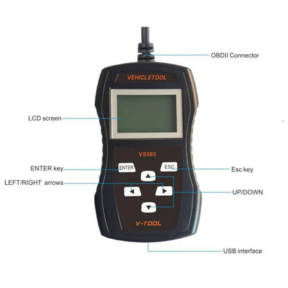 VS585 Car Mini Code Reader ODB2 Professional Fault Detector Diagnostic Tool - In Car by buy2fix | Online Shopping UK | buy2fix