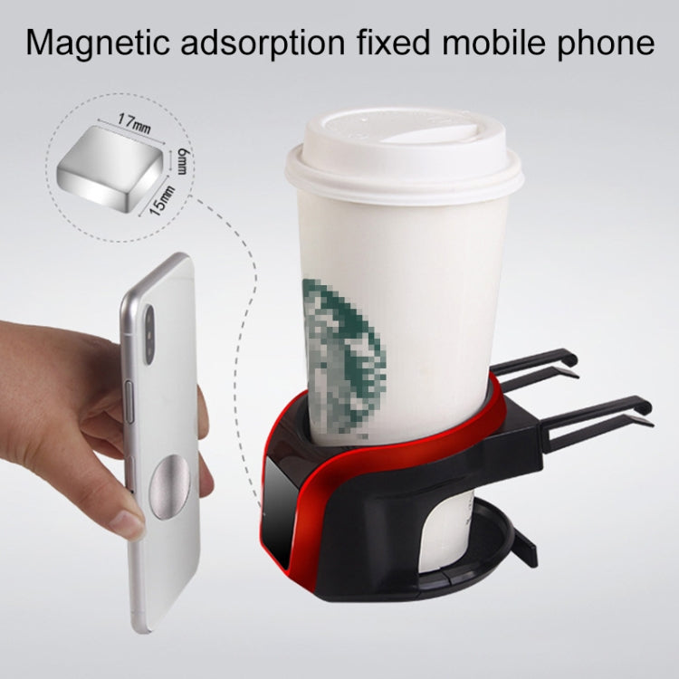 2 in 1 Car Air Outlet Magnetic Mount Beverage Cup Stand Phone Holder(Silver) -  by buy2fix | Online Shopping UK | buy2fix