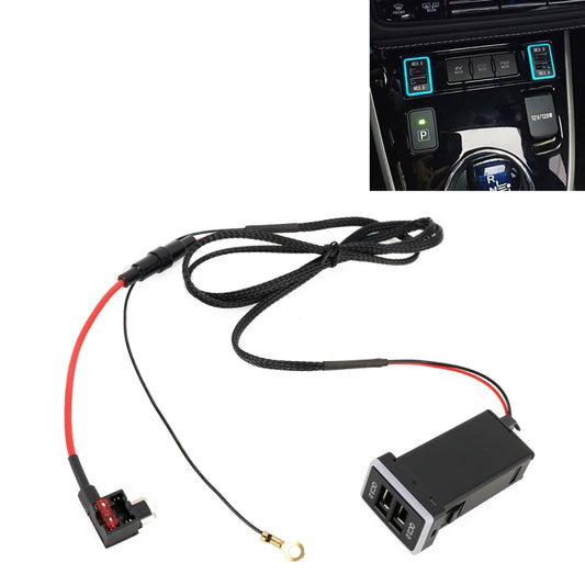 Car QC3.0 Fast Charge USB Interface Modification Charger for Toyota, Fuse to Take Power (Ice Blue Light) - In Car by buy2fix | Online Shopping UK | buy2fix