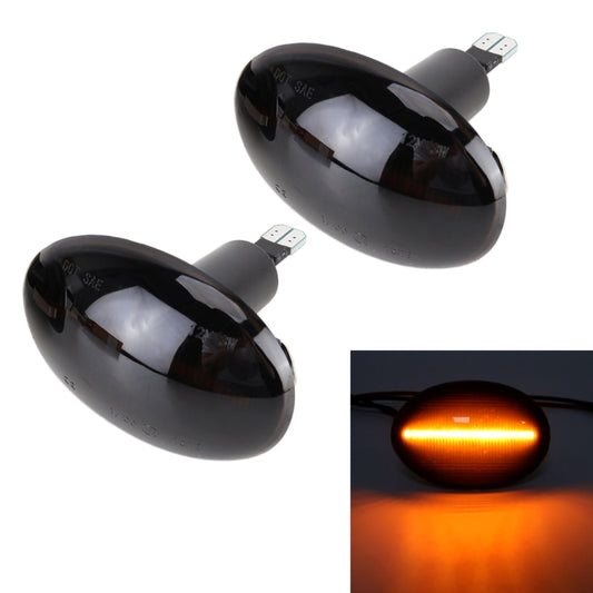 2 PCS DC12V / 3W Car LED Dynamic Blinker Side Lights Flowing Water Turn Signal Light for BMW Mini Cooper, Amber Light(Black) - In Car by buy2fix | Online Shopping UK | buy2fix