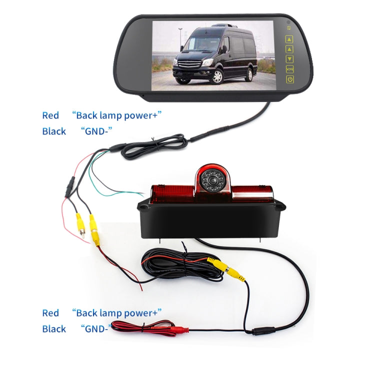 PZ467 Car Waterproof 170 Degree Brake Light View Camera + 7 inch Rearview Monitor for Chevrolet - In Car by buy2fix | Online Shopping UK | buy2fix