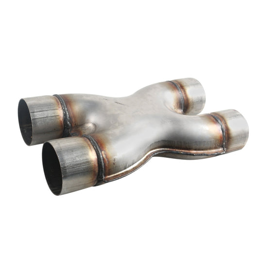 Dual 2.5 inch Car Universal 304 Stainless Steel X-type Exhaust Pipe - In Car by buy2fix | Online Shopping UK | buy2fix