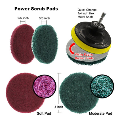 12 in 1 4 inch Sponge Scouring Pad Floor Wall Window Glass Cleaning Descaling Electric Drill Brush Head Set -  by buy2fix | Online Shopping UK | buy2fix