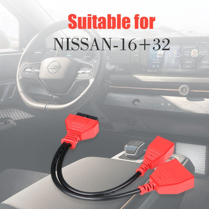 16 + 32 Pin External Thread to OBD2 Extension Cable for Nissan Sylphy - In Car by buy2fix | Online Shopping UK | buy2fix