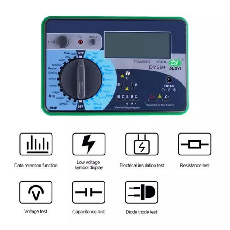 DUOYI DY294 Multifunction Digital Transistor AnalyzerTester - Electronic Test by DUOYI | Online Shopping UK | buy2fix