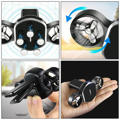 Car Dual-turbo Air Outlet Magnetic Mobile Phone Holder with Aromatherapy (Blue) - In Car by buy2fix | Online Shopping UK | buy2fix