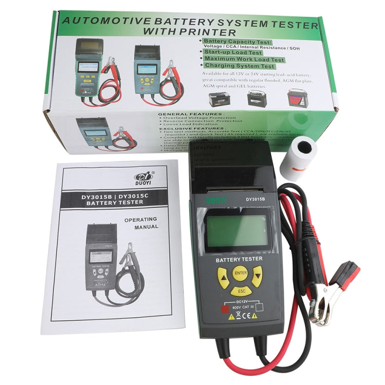 DUOYI DY3015B Car Multi-language 12V Battery Tester - Electronic Test by DUOYI | Online Shopping UK | buy2fix