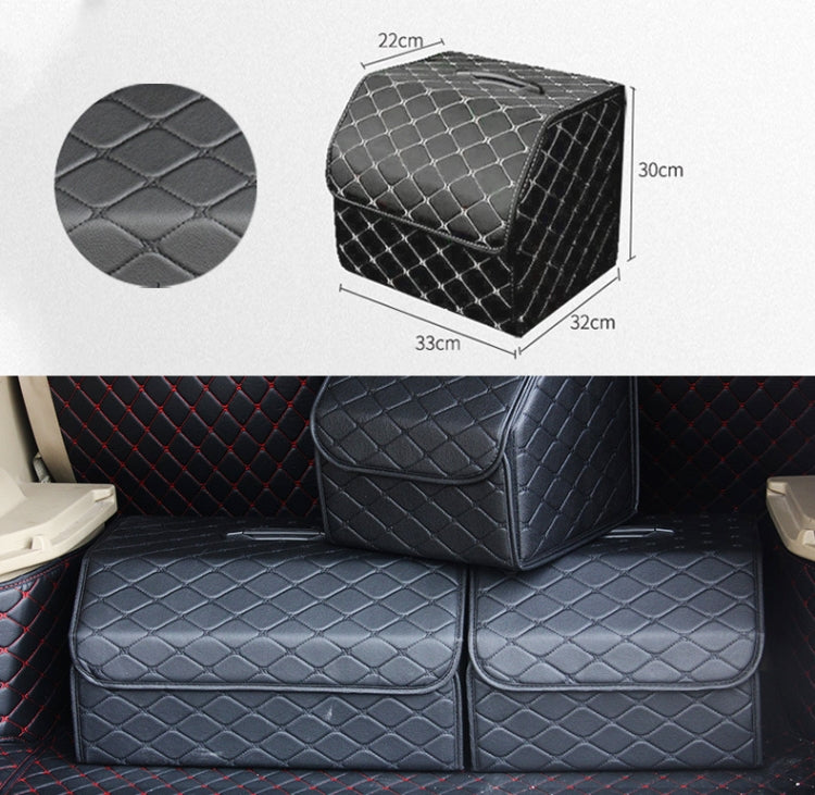 Car Trunk Foldable Storage Box, Rhombic Grid Small Size: 33 x 32 x 30cm (Black) - In Car by buy2fix | Online Shopping UK | buy2fix