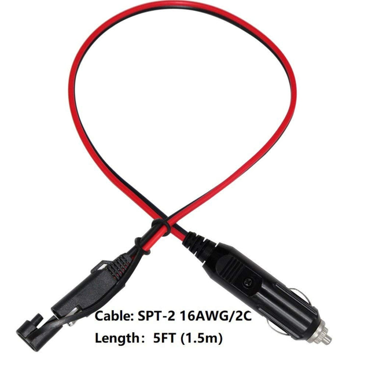 12V SAE Car Power Cord Cigarette Lighter Plug to Solar Battery Charging Connecting Cable, Length: 1.5m - In Car by buy2fix | Online Shopping UK | buy2fix