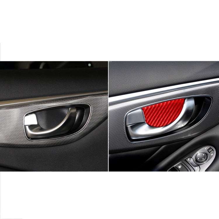 Car Carbon Fiber Inside Door Bowl Decorative Sticker for Infiniti Q50 2014-2020, Left and Right Drive(Red) - In Car by buy2fix | Online Shopping UK | buy2fix