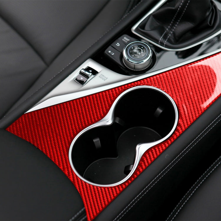 Car Carbon Fiber Water Cup Holder Panel Decorative Sticker for Infiniti Q50 2014-2020, Left Drive(Red) - In Car by buy2fix | Online Shopping UK | buy2fix