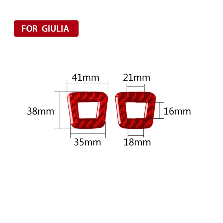 2 PCS / Set Carbon Fiber Car Microphone Panel Decorative Sticker for Alfa Romeo Giulia 2017-2019,Left and Right Drive Universal (Red) - In Car by buy2fix | Online Shopping UK | buy2fix