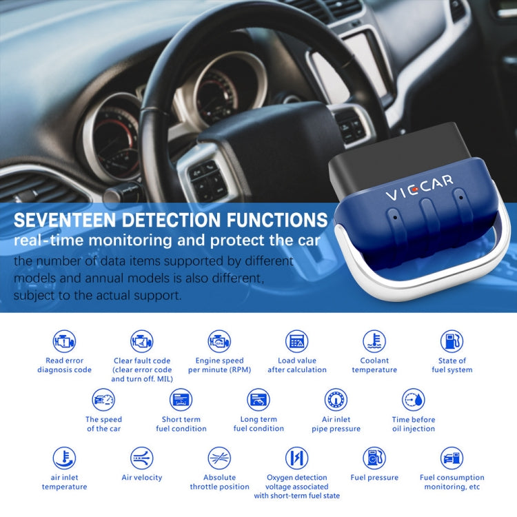 Viecar VP005 Car Mini OBD Fault Detector V2.2 Bluetooth Diagnostic Tool with 25K80 327 - In Car by buy2fix | Online Shopping UK | buy2fix