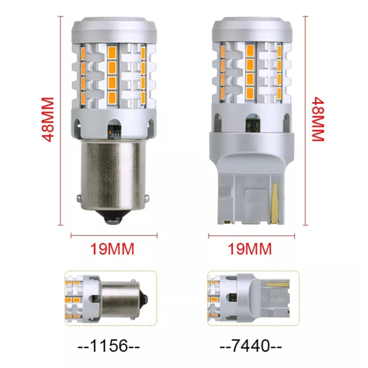 2pcs 1156 IC12-28V / 16.68W / 1.39A Car 3020EMC-26 Constant Current Wide Voltage Turn Signal Light (Yellow Light) - In Car by buy2fix | Online Shopping UK | buy2fix