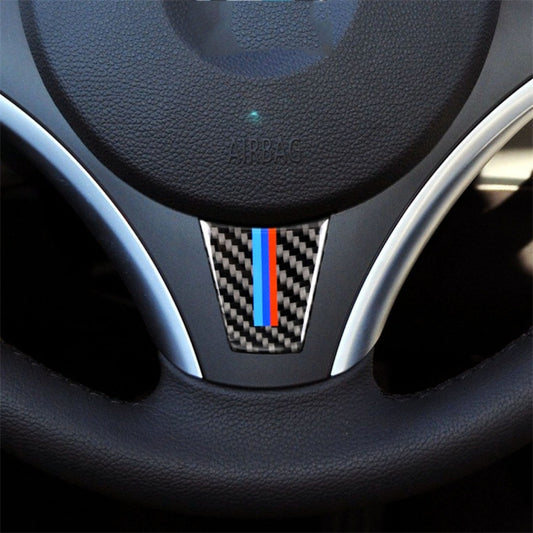 Large A Version Three Color Carbon Fiber Car Steering Wheel Decorative Sticker for BMW E90 2005-2012 -  by buy2fix | Online Shopping UK | buy2fix