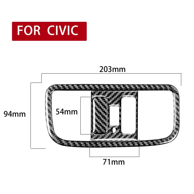 2 in 1 Car Carbon Ceiling Light Panel Decorative Sticker for Honda Civic 8th Generation 2006-2011, Left and Right Drive Universal -  by buy2fix | Online Shopping UK | buy2fix