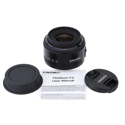 YONGNUO YN35MM F2C 1:2 AF/MF Wide-Angle Fixed/Prime Auto Focus Lens for Canon EOS EF Lens (Black) - Auxiliary Lens by YONGNUO | Online Shopping UK | buy2fix