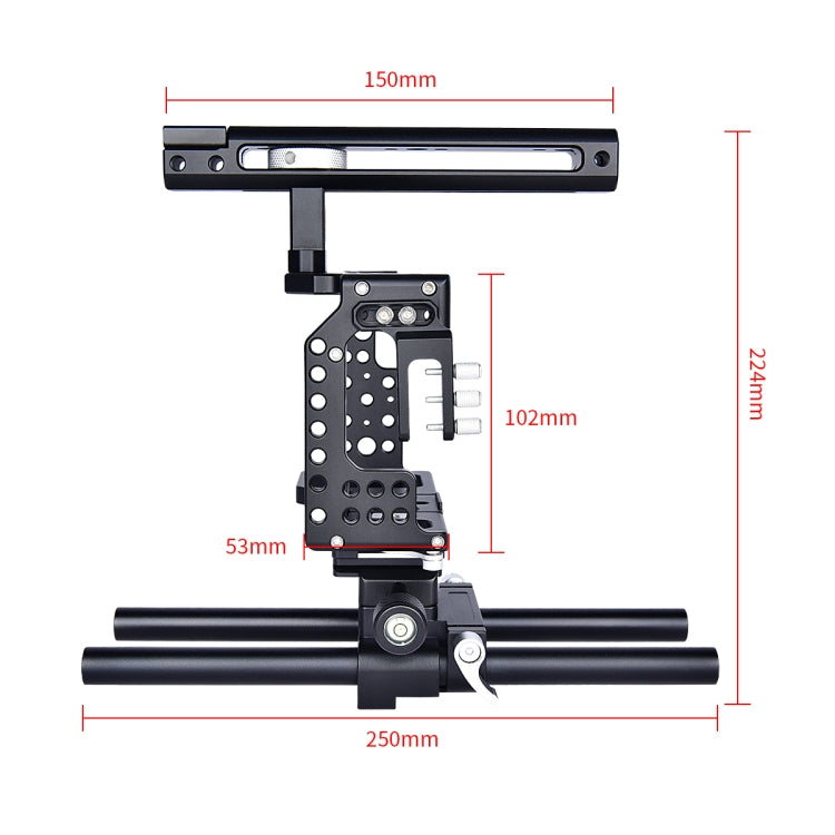 YELANGU CA7 YLG0908A-A Handle Video Camera Cage Stabilizer for  Sony A7K & A7X & A73  & A7S & A7R & A7RII & A7SII(Black) - Camera Accessories by YELANGU | Online Shopping UK | buy2fix